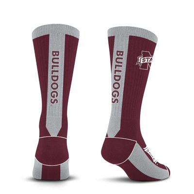 For Bare Feet NCAA MISSISSIPPI STATE BULLDOGS MVP Crew Sock Team Color Medium