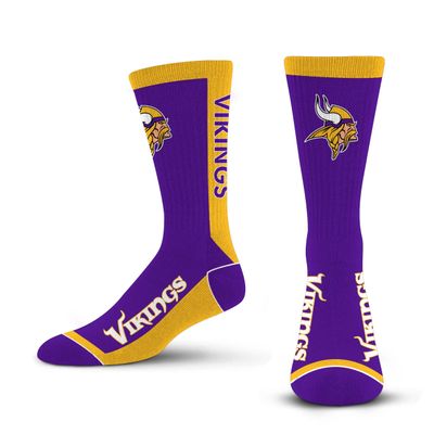 For Bare Feet NFL MINNESOTA VIKINGS MVP Crew Sock Team Color Medium