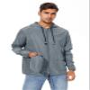Zando Men Rain Jacket Mens Packable Raincoat Lightweight Mens Windbreaker Jackets Cycling Raincoats Waterproof with Hood Outdoor Windbreaker Jacket Travel Rain Coats for Men Light Gray XL view 3
