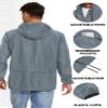 Zando Men Rain Jacket Mens Packable Raincoat Lightweight Mens Windbreaker Jackets Cycling Raincoats Waterproof with Hood Outdoor Windbreaker Jacket Travel Rain Coats for Men Light Gray XL view 4