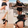 BZB Women's Skirts Black Mini Skirt with Shorts Workout High Waisted Skirt Flowy Booty Shorts Black XL view 2