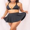 BZB Women's Skirts Black Mini Skirt with Shorts Workout High Waisted Skirt Flowy Booty Shorts Black XL view 3