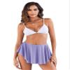BZB Skirts for Women Dressy Casual Swim Skirt Bottoms Dance Ruffle Flowy Skirts with Shorts Underneath Lavender XL view 2