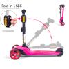 GLAMUP Kids Scooter, 2-in-1 Folding Kick Scooters, Adjustable Height, Safety Lock, 3 Wheel Kick Scooter for Boys and Girls Ages 3-141A-Pink view 4