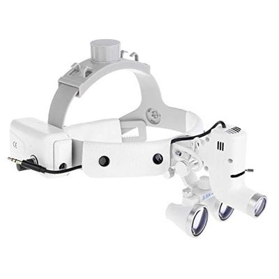 Kurtvenid 3.5X Headband Binocular Loupes Brightness Spot Ajustable 5W Headlamp DY-106 White