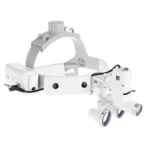 Kurtvenid 3.5X Headband Binocular Loupes Brightness Spot Ajustable 5W Headlamp DY-106 White