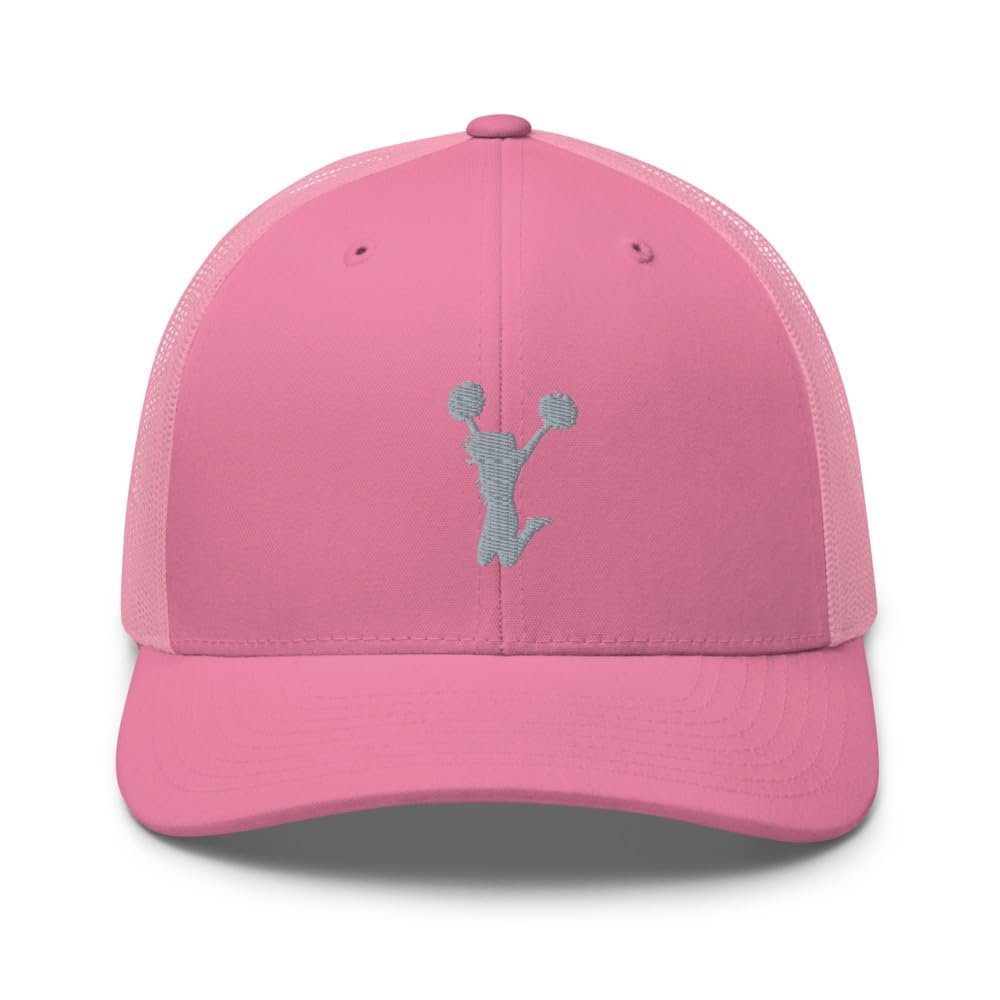 Cheerleading Trucker hat, Cheerleader hat, Embroidered Unisex Trucker hat, Cheerleading Gifts, Cheerleader Party hat. Pink