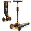 GLAMUP Kids Kick Scooter 3 Wheels, Kids Scooter Height Adjustable Handlebar, Lean-to-Steer System & Easy-Folding Mechanism, Ages 3-14 Boys and Girls1009-YellowBlack view 1