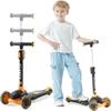 GLAMUP Kids Kick Scooter 3 Wheels, Kids Scooter Height Adjustable Handlebar, Lean-to-Steer System & Easy-Folding Mechanism, Ages 3-14 Boys and Girls1009-YellowBlack view 2