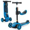 GLAMUP Kids Scooter, 2-in-1 Folding Kick Scooters, Adjustable Height, Safety Lock, 3 Wheel Kick Scooter for Boys and Girls Ages 3-141A-Blue view 1
