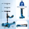 GLAMUP Kids Scooter, 2-in-1 Folding Kick Scooters, Adjustable Height, Safety Lock, 3 Wheel Kick Scooter for Boys and Girls Ages 3-141A-Blue view 3