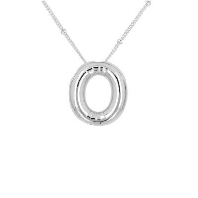 DIOWUS Bubble Letter Necklace For Women,Dainty Balloon Initial Necklaces 18k Gold Plated Chain Pendant Alphabet Necklaces For Girlfriend Charm Simple Gift Jewelry (silver-O)