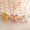DIOWUS Bubble Letter Necklace For Women,Dainty Balloon Initial Necklaces 18k Gold Plated Chain Pendant Alphabet Necklaces For Girlfriend Charm Simple Gift Jewelry (silver-E) view 3