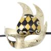 Coolwife Men's Masquerade Mask Vintage Venetian Checkered Musical Party Mardi Gras Mask (W Gold/Black) view 2