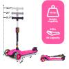GLAMUP Kids Kick Scooter 3 Wheels, Kids Scooter Height Adjustable Handlebar, Lean-to-Steer System & Easy-Folding Mechanism, Ages 3-14 Boys and Girls1003-Peach view 2