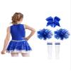 Oyolan Kids Girls Shiny Sequins Cheer Leader Uniform Outfit Sleeveless Zipper Back Cheerleading Dance Dress C5745 Blue 12 Years view 2