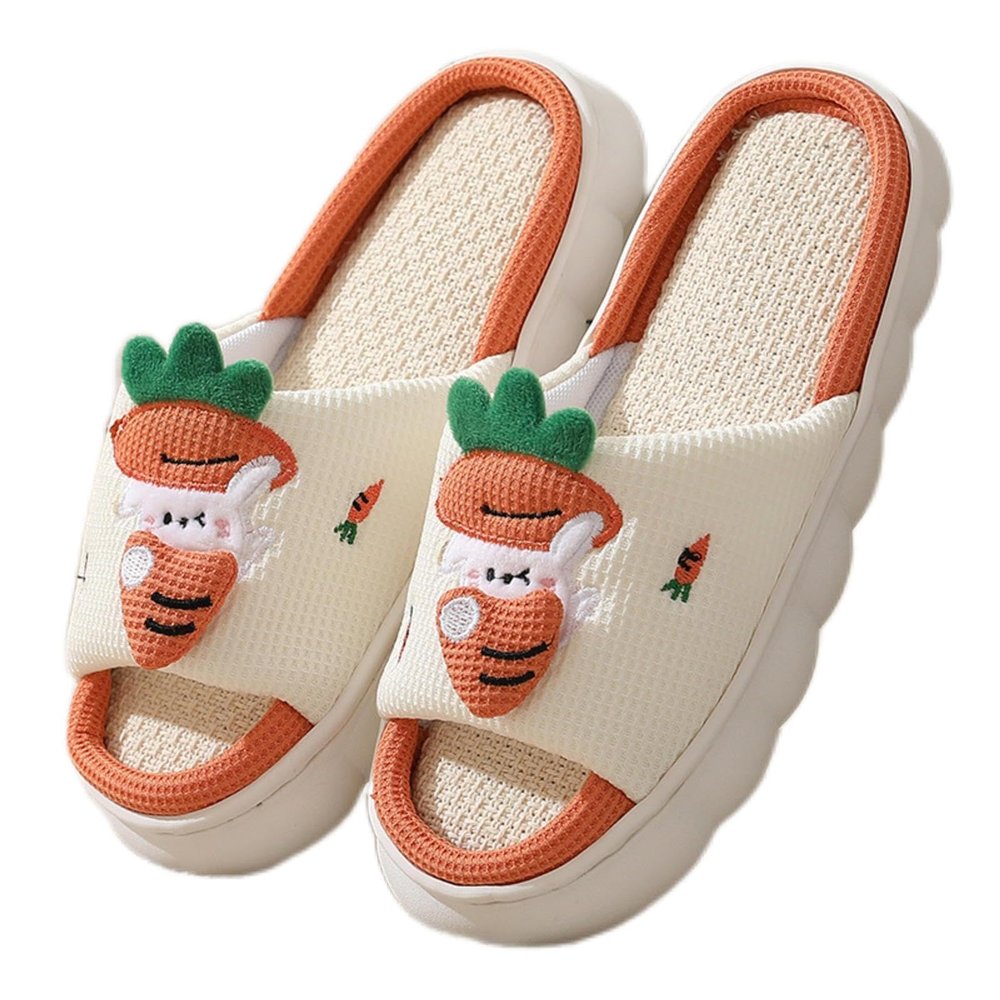 JosuE Slippers interior home cotton and linen slippers Four Seasons universal cute cartoon slippers