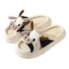 JosuE Slippers interior home cotton and linen slippers Four Seasons universal cute cartoon slippers view 4