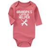 AIZFFZY Grandpa Little Helper Baby Clothes Girl Boy Newborn outfits Funny infant Bodysuits Mauvelong 9-12 months view 1