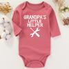 AIZFFZY Grandpa Little Helper Baby Clothes Girl Boy Newborn outfits Funny infant Bodysuits Mauvelong 9-12 months view 2