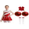 Oyolan Kids Girls Shiny Sequins Cheer Leader Uniform Outfit Sleeveless Zipper Back Cheerleading Dance Dress B2451 Red 12 Years view 1
