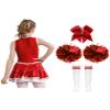 Oyolan Kids Girls Shiny Sequins Cheer Leader Uniform Outfit Sleeveless Zipper Back Cheerleading Dance Dress B2451 Red 12 Years view 2