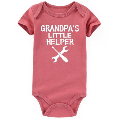 AIZFFZY Grandpa Little Helper Baby Clothes Girl Boy outfits Funny Newborn Bodysuits Mauve 3-6 months