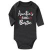 AIZFFZY Aunties little Bestie Aunt infant boy Outfits Clothes Funny Baby Bodysuits Gifts GrayLong 9-12 months view 1