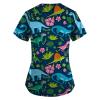 Pattern Scrubs Uniform Set Flower Design Scrub Top Veterinary Scrubs for Women Scrubs Design for Women White Scrub Tops for Women Scrub Working Uniform Tops for Women's Nurses Tops with view 2