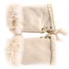 ECYC Ltd Womens Faux Fur Trimmed Fingerless Gloves Winter Warm Half Finger Mittens Wrist Warmers Suede Gloves Touchscreen Gloves for Cold Weather view 2