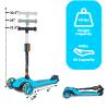 GLAMUP Kids Kick Scooter 3 Wheels, Kids Scooter Height Adjustable Handlebar, Lean-to-Steer System & Easy-Folding Mechanism, Ages 3-14 Boys and Girls1003-Blue view 2