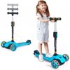 GLAMUP Kids Kick Scooter 3 Wheels, Kids Scooter Height Adjustable Handlebar, Lean-to-Steer System & Easy-Folding Mechanism, Ages 3-14 Boys and Girls1003-Blue view 3