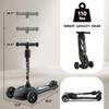 GLAMUP Kids Kick Scooter 3 Wheels, Kids Scooter Height Adjustable Handlebar, Lean-to-Steer System & Easy-Folding Mechanism, Ages 3-14 Boys and Girls1003-Black view 3
