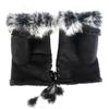 ECYC Ltd Womens Faux Fur Trimmed Fingerless Gloves Winter Warm Half Finger Mittens Wrist Warmers Suede Gloves Touchscreen Gloves for Cold Weather view 1