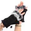 ECYC Ltd Womens Faux Fur Trimmed Fingerless Gloves Winter Warm Half Finger Mittens Wrist Warmers Suede Gloves Touchscreen Gloves for Cold Weather view 3