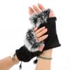 ECYC Ltd Womens Faux Fur Trimmed Fingerless Gloves Winter Warm Half Finger Mittens Wrist Warmers Suede Gloves Touchscreen Gloves for Cold Weather view 4