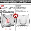 AOLIGEIJS 7'X7' Baseball Softball Practice Net,Pitching Net,Batting Net,with Baseball Tee,Baseball Pitching Kit - Batter Dummy,Bonus Strike Zone and Bow Frame (Black Baseball Net + Tee) view 2