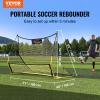 VEVOR Soccer Trainer, 2-in-1 Portable Soccer Rebounder Net, 71"x40" Iron Soccer Practice Equipment, Sports Football Rebounder Wall with Portable Bag, Perfect for Team Solo Training, Passing, Volley view 2