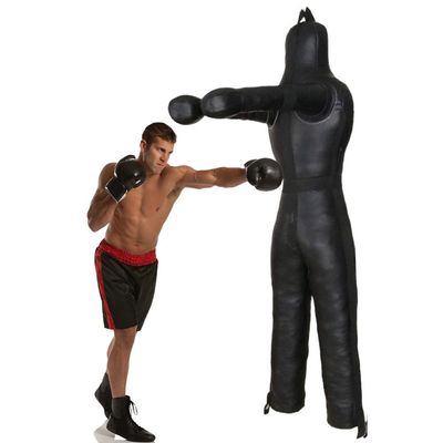 Hanging Grappling Dummy, Judo Punching Bag Dummy, MMA Wrestling Dummy, Grappling Standing Sitting Laying Throwing, for Martial Arts Boxing Karate Training, UNFILLED (Color : B Black, Size : 160cm)
