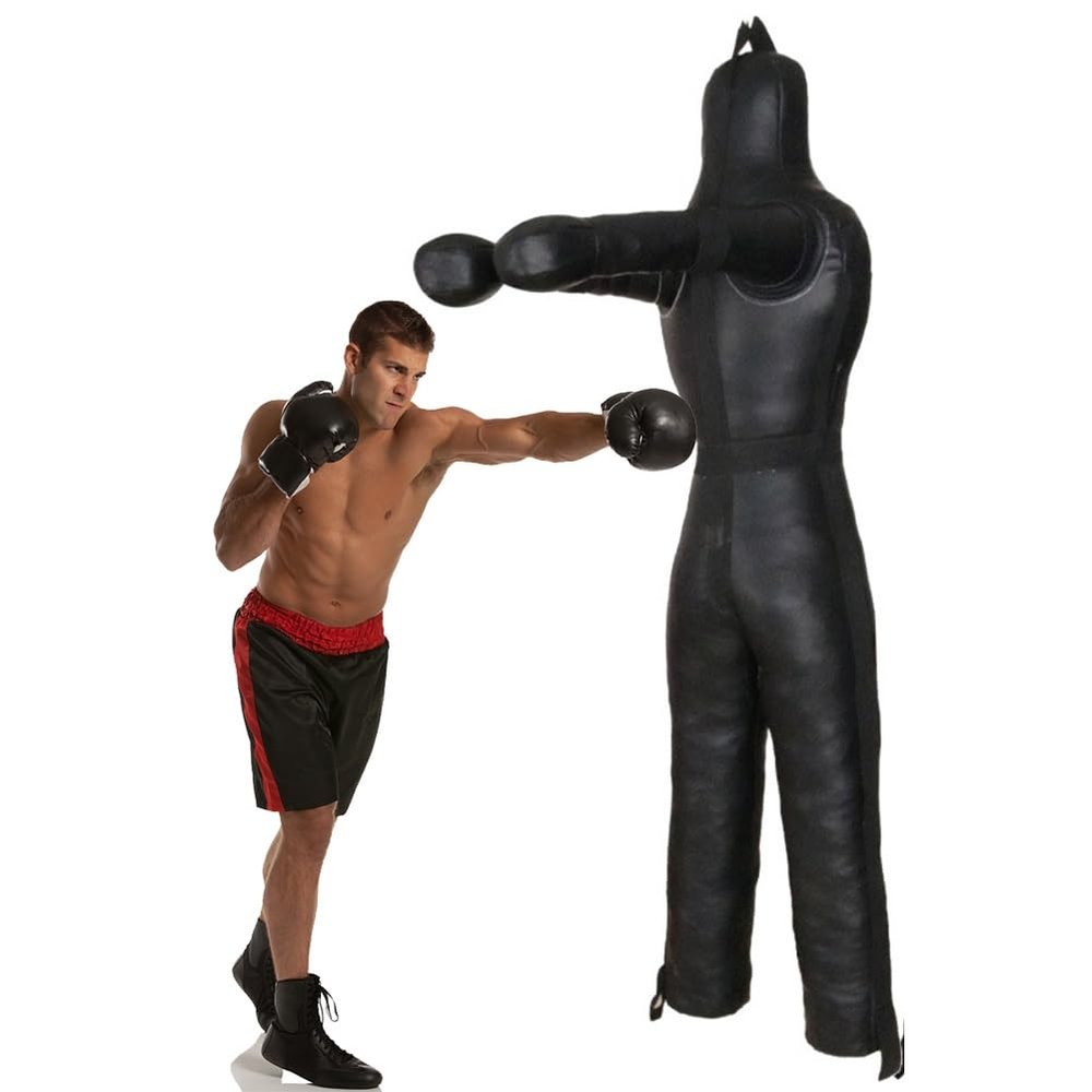 Hanging Grappling Dummy, Judo Punching Bag Dummy, MMA Wrestling Dummy, Grappling Standing Sitting Laying Throwing, for Martial Arts Boxing Karate Training, UNFILLED (Color : B Black, Size : 160cm)