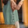 HangNiFang Women's Round Neck Sleeveless Pullover Ribbed Knit Sweater Vest Top (0199-Green-S) view 4