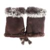 ECYC Ltd Womens Faux Fur Trimmed Fingerless Gloves Winter Warm Half Finger Mittens Wrist Warmers Suede Gloves Touchscreen Gloves for Cold Weather view 1