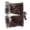 ECYC Ltd Womens Faux Fur Trimmed Fingerless Gloves Winter Warm Half Finger Mittens Wrist Warmers Suede Gloves Touchscreen Gloves for Cold Weather view 3