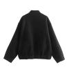 XUNRYAN Fleece Jackets Womens Winter Warm Faux-Fur Coats Zip Up Jacket Stand Collar Plush Coat Outerwear Fashion Clothes view 2