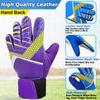 Jalunth Adult Goalkeeper Goalie Soccer Gloves Men Womens Goal Keeper Field Player Glove Anti-Slip Latex Palm Soft Pu Hand Back Purple Size 10 M-L view 2