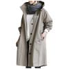 Winter Coats For Women 2025 Oversized Casual Jackets Long Hood Trench Coat Fashion Plus Size Elegant Windbreaker Windproof Comfortable Coat Outwear With Pockets Lightweight Overcoat(A Gray,3X-Large) view 2