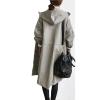 Winter Coats For Women 2025 Oversized Casual Jackets Long Hood Trench Coat Fashion Plus Size Elegant Windbreaker Windproof Comfortable Coat Outwear With Pockets Lightweight Overcoat(A Gray,3X-Large) view 3