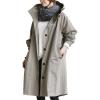 Winter Coats For Women 2025 Oversized Casual Jackets Long Hood Trench Coat Fashion Plus Size Elegant Windbreaker Windproof Comfortable Coat Outwear With Pockets Lightweight Overcoat(A Gray,3X-Large) view 4