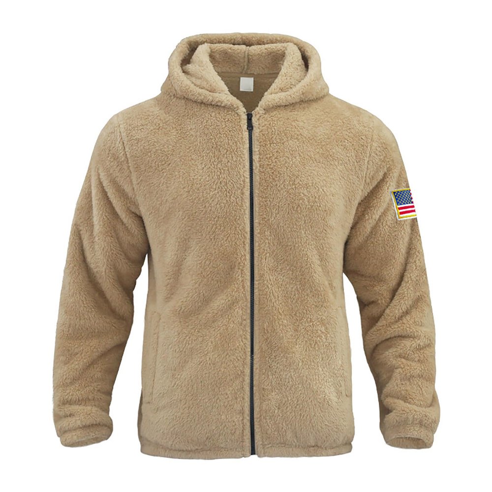xoxingysm Men's Hooded Fleece Sweatshirt Long Sleeve Drawstring Pocket Casual Pullover Sweatshirt Fleece Pullover Hoodie Sweatshirts(Khaki,Medium)
