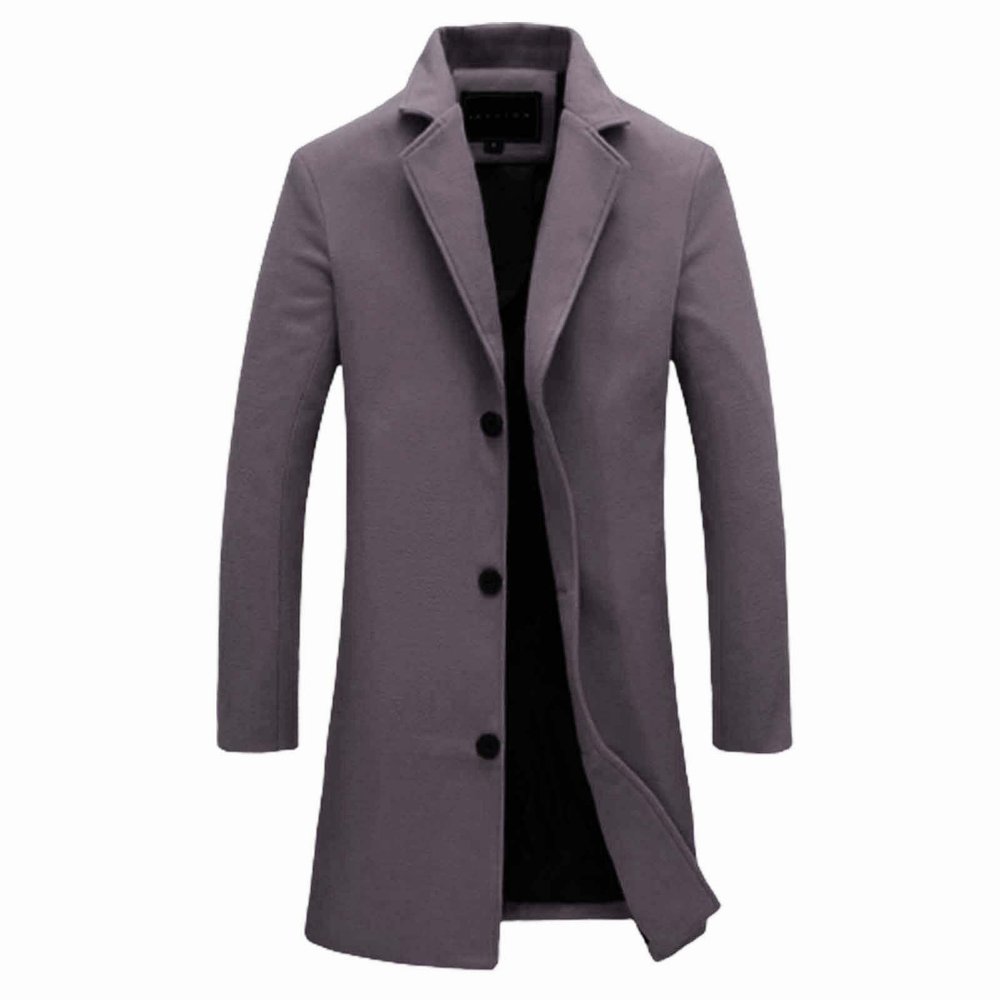 xoxingysm Men's Vintage Stand Collar Leather Jacket Long Steampunk Overcoat German Leather Coat Fleece Lined Winter Outwear(Dark Gray,4X-Large)